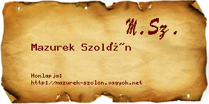 Mazurek Szolón névjegykártya